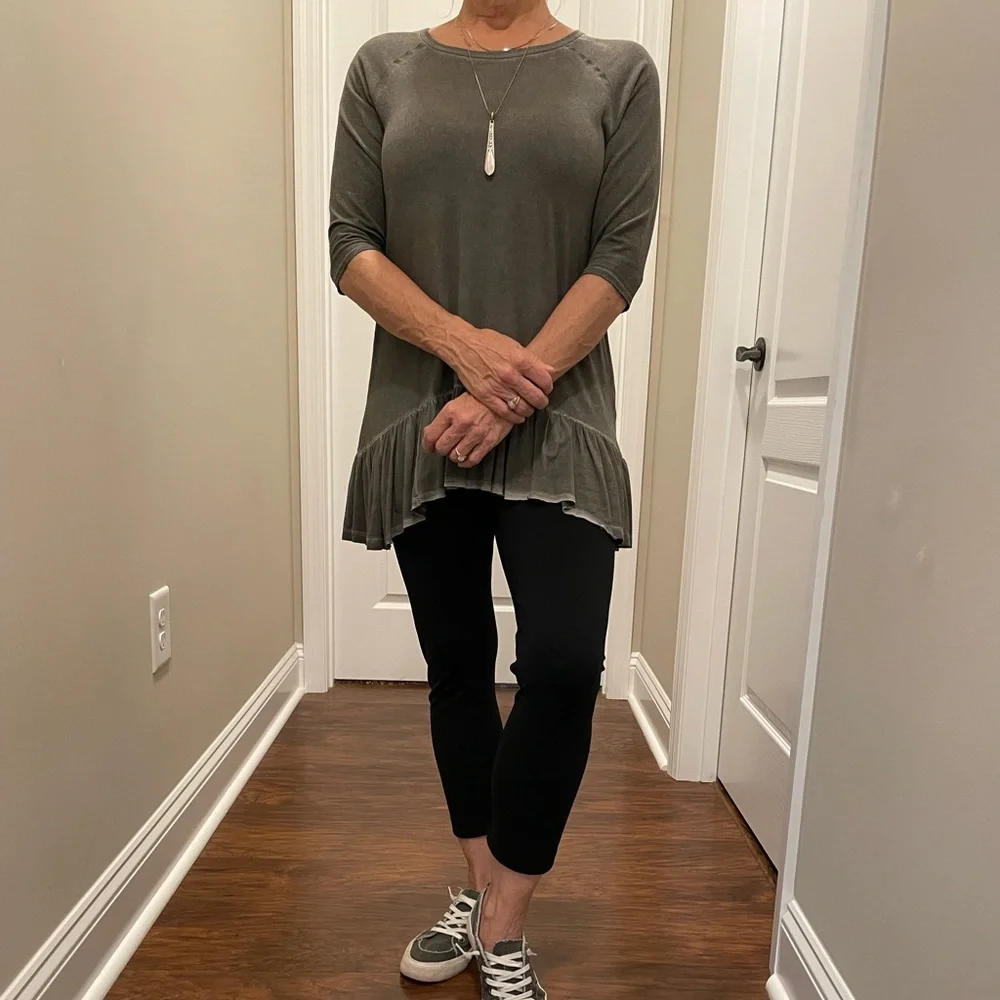 Dantelle Grey Raglan Ruffle Top - Picture 3 of 5